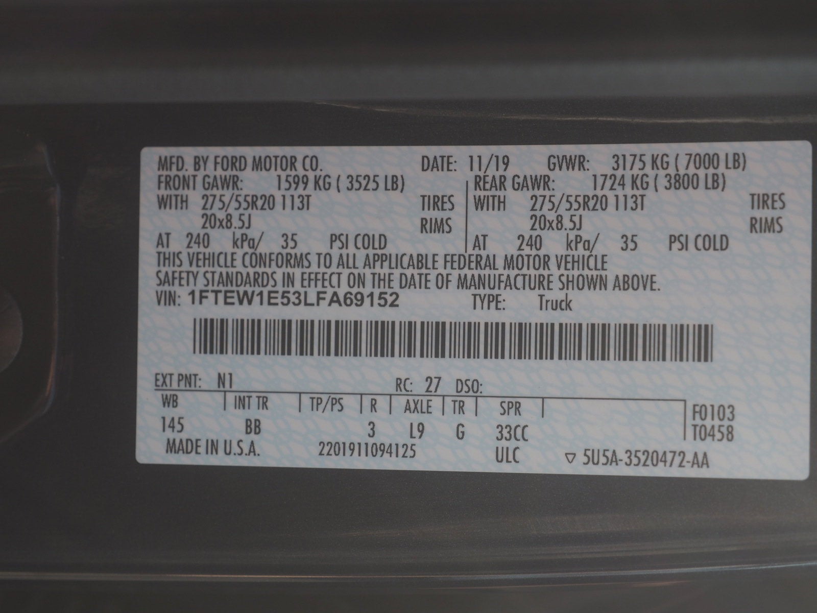 2020 Ford F-150 Platinum