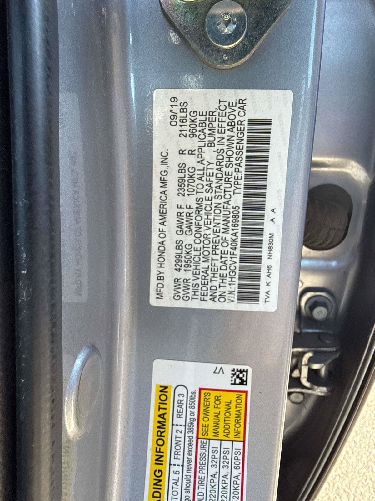 2019 Honda Accord EX - Photo 27