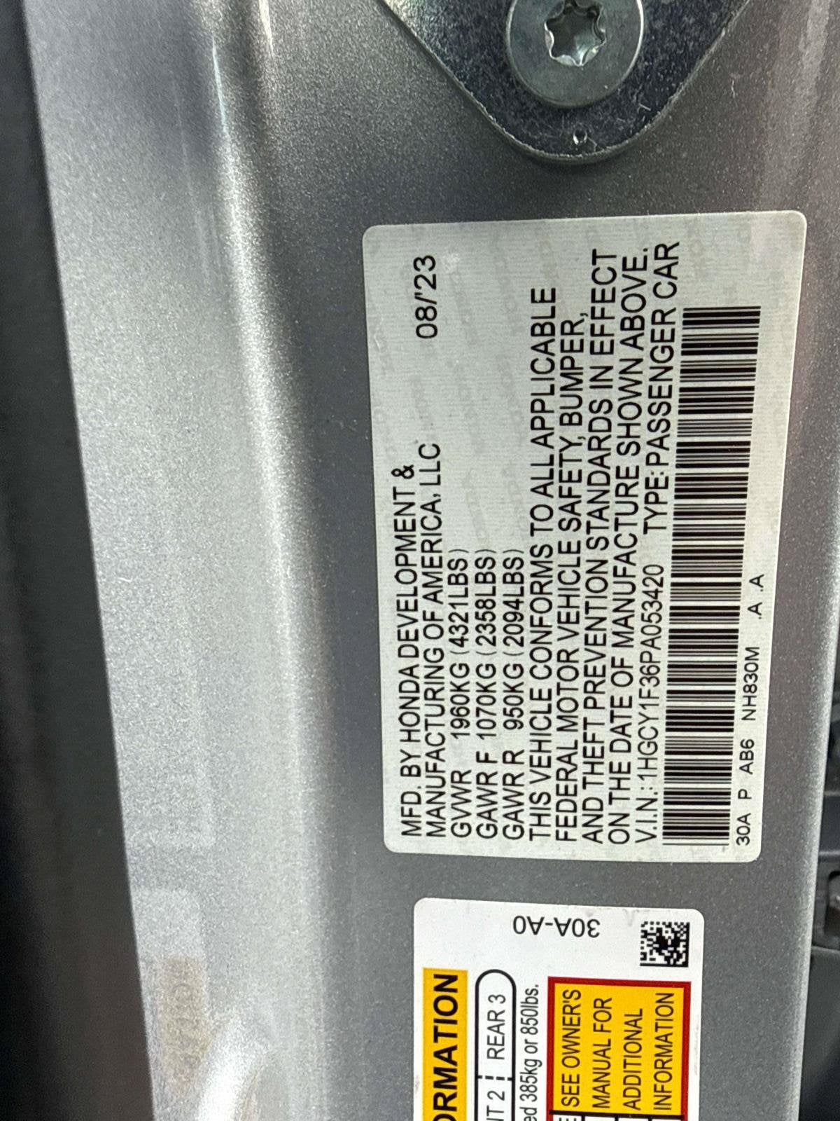 2023 Honda Accord EX