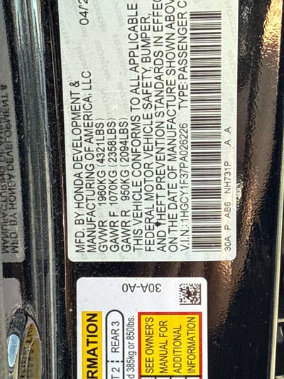 2023 Honda Accord EX