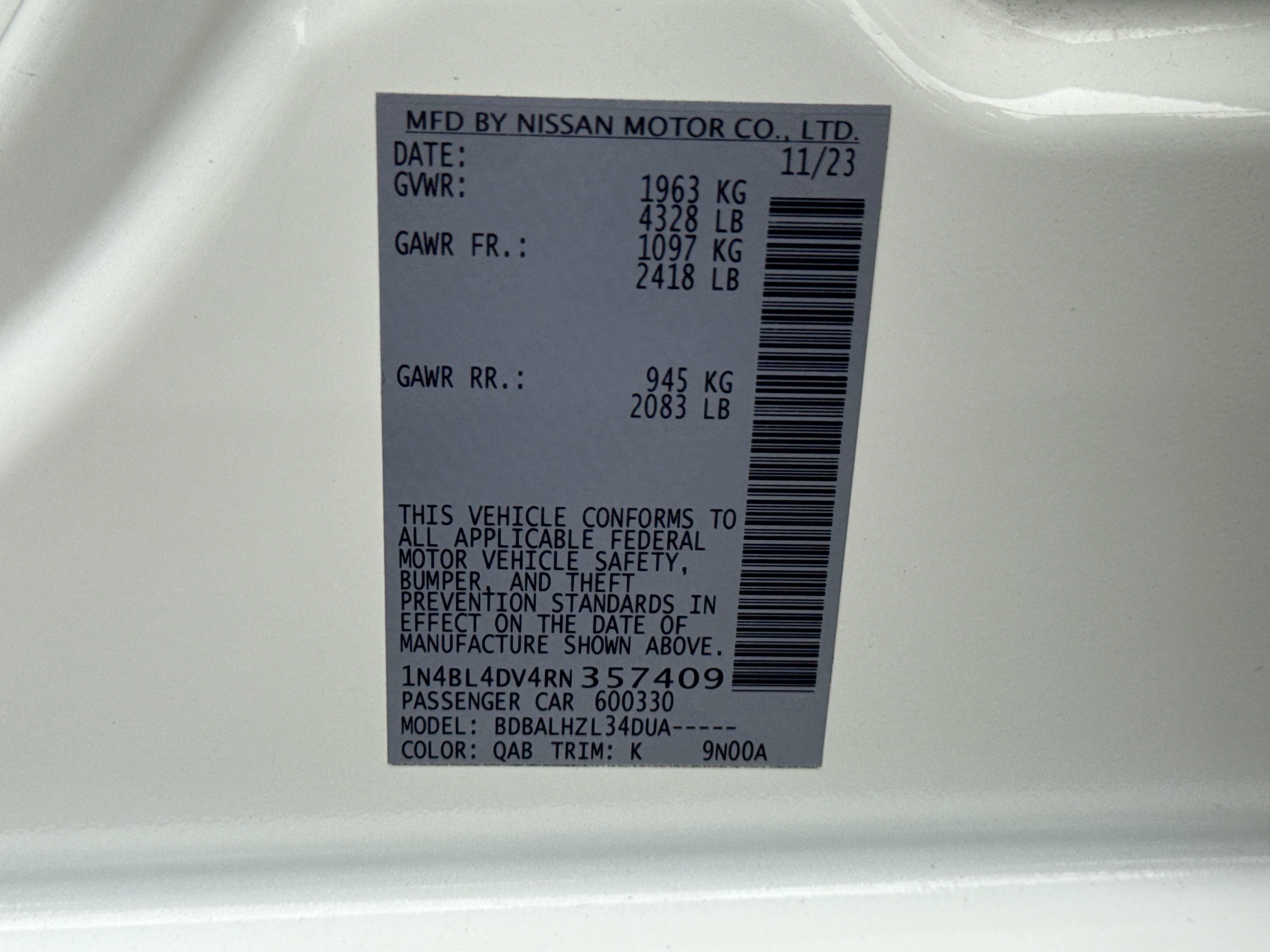 2024 Nissan Altima 2.5 SV