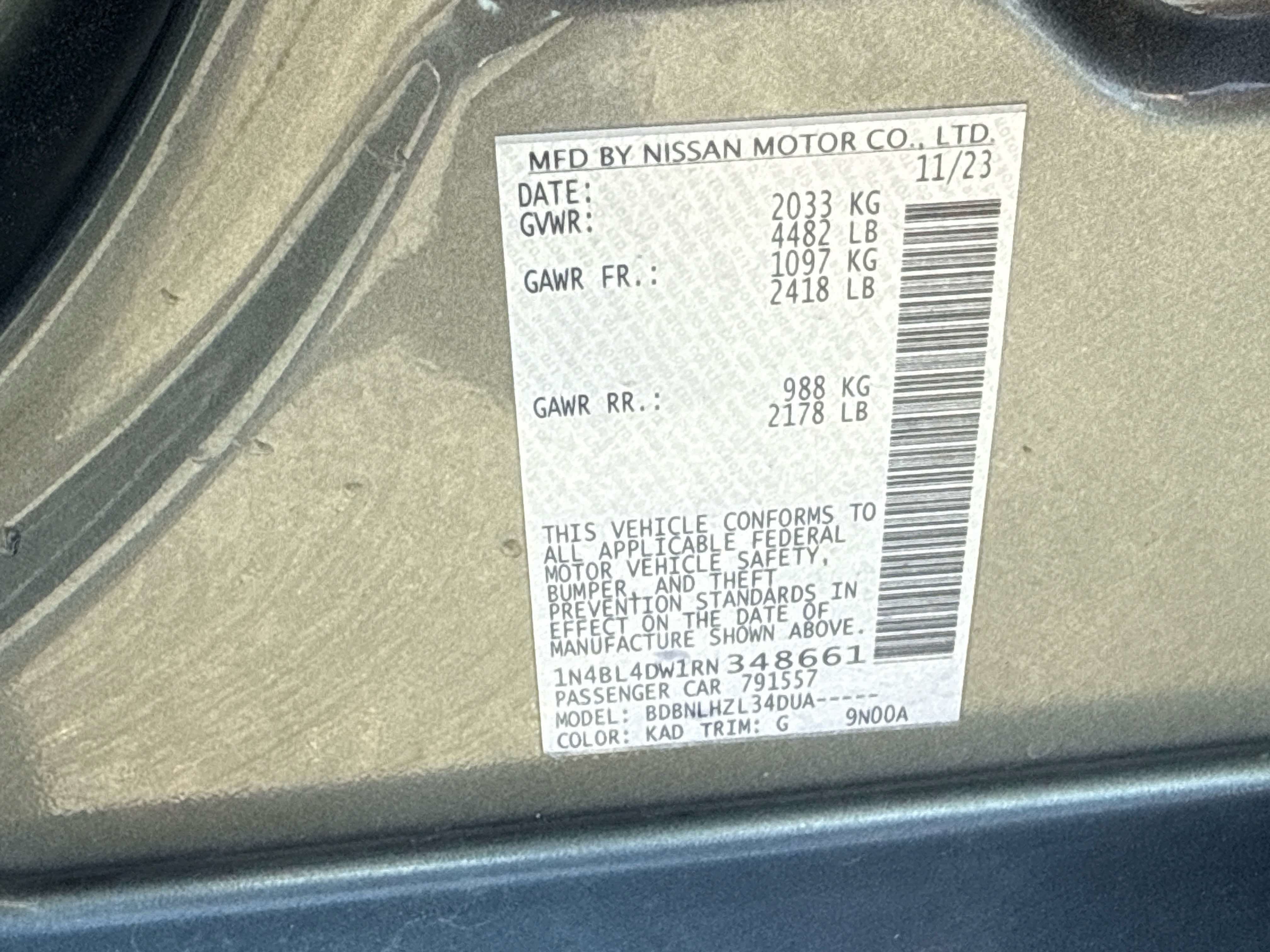 2024 Nissan Altima 2.5 SV