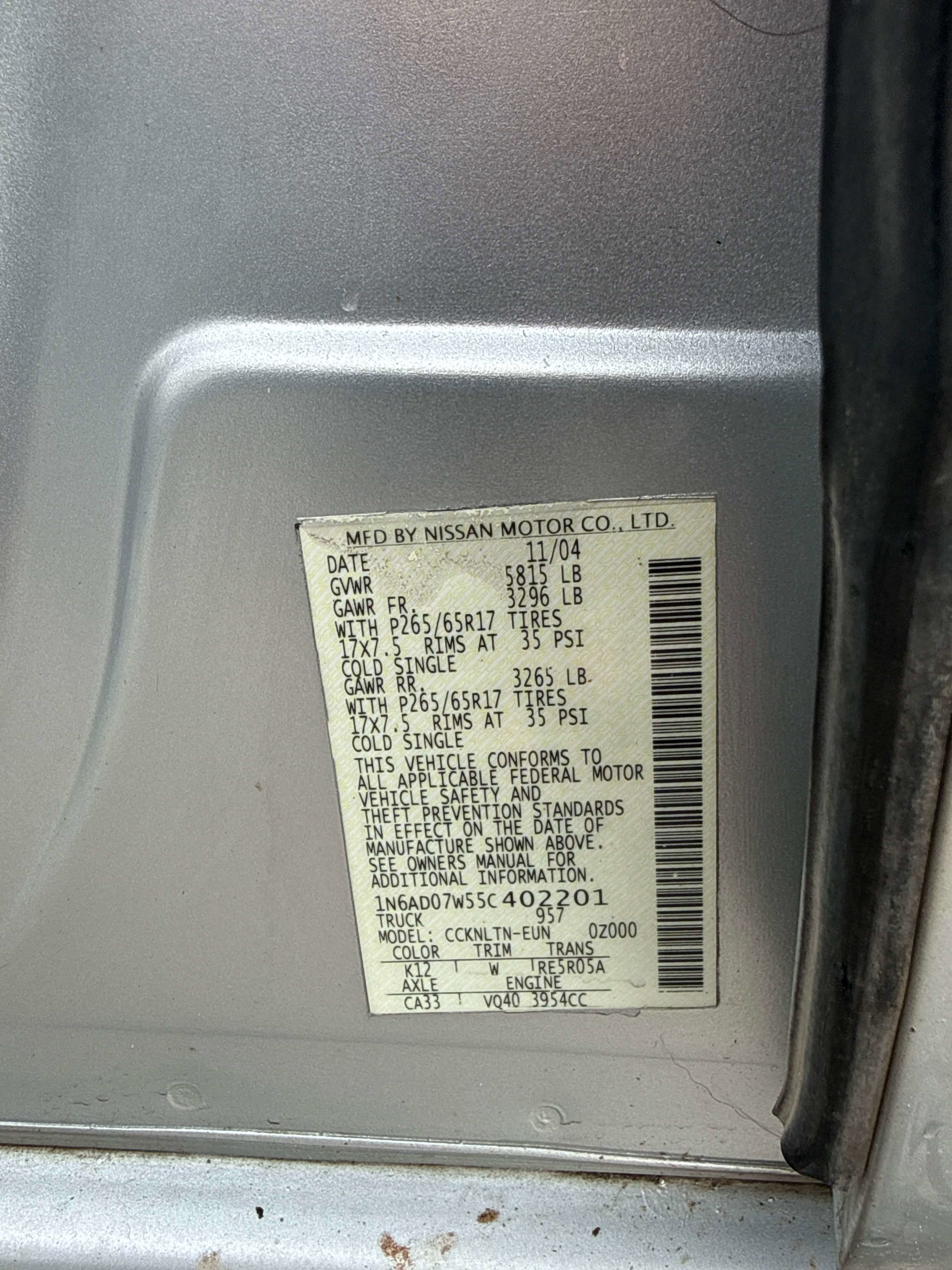 2005 Nissan Frontier SE