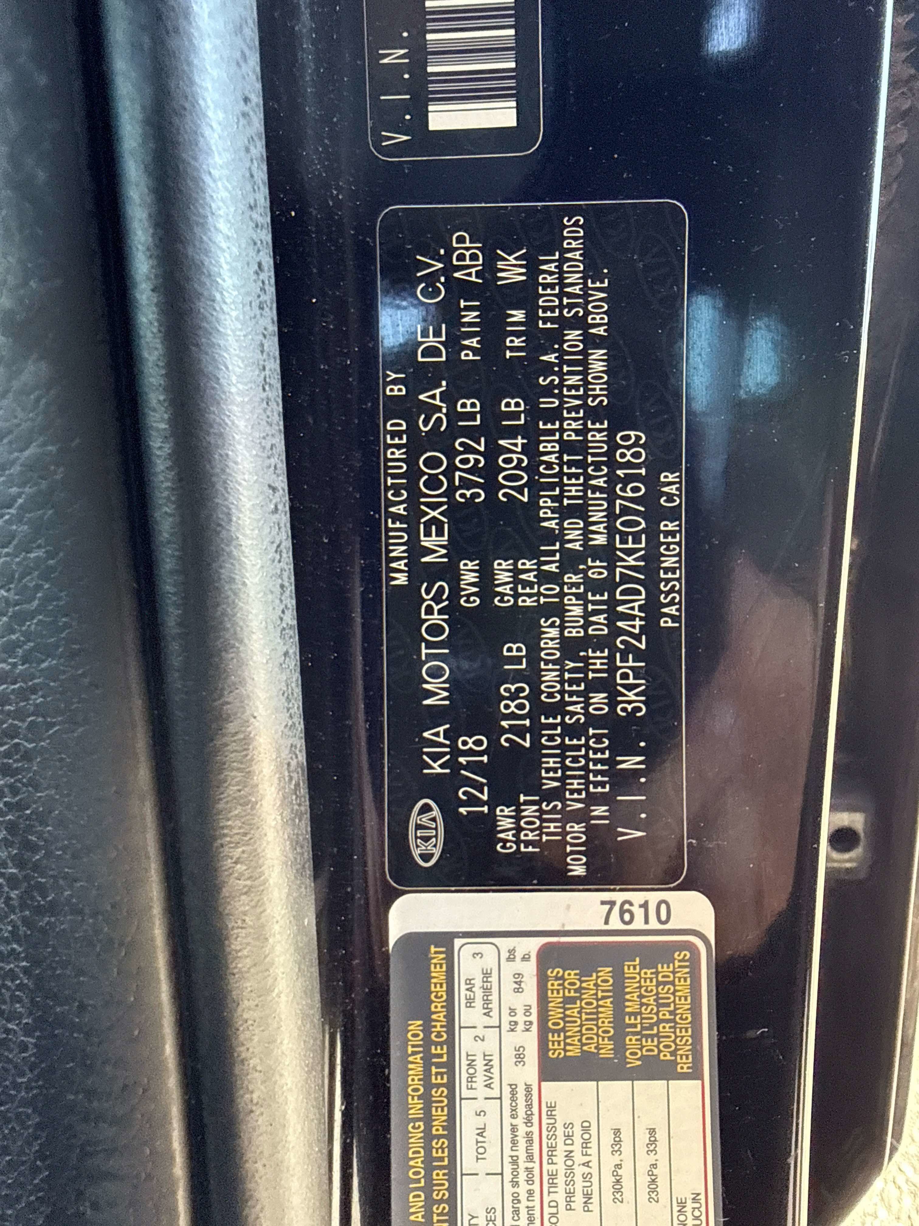 2019 Kia Forte LXS