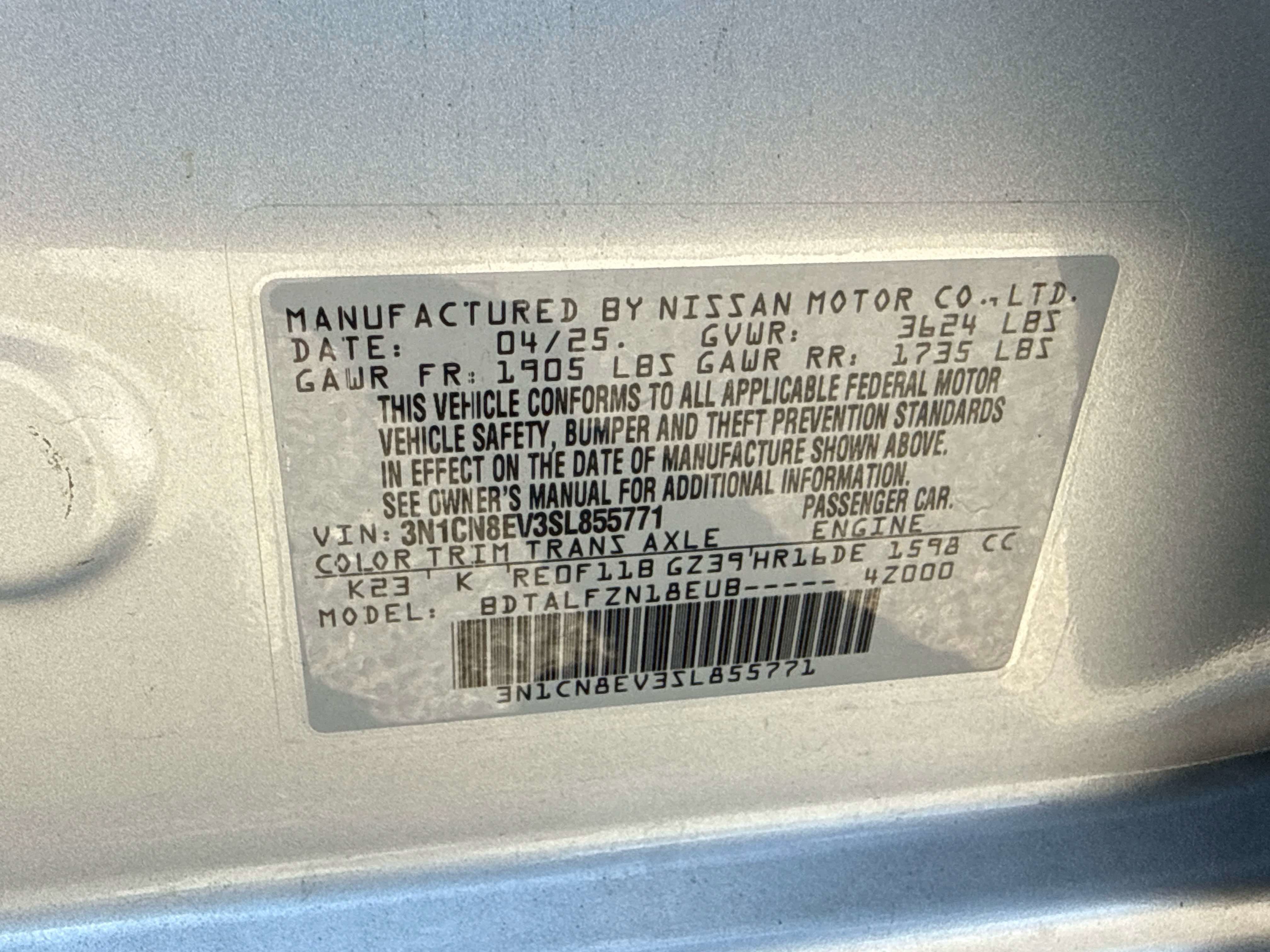 2025 Nissan Versa SV
