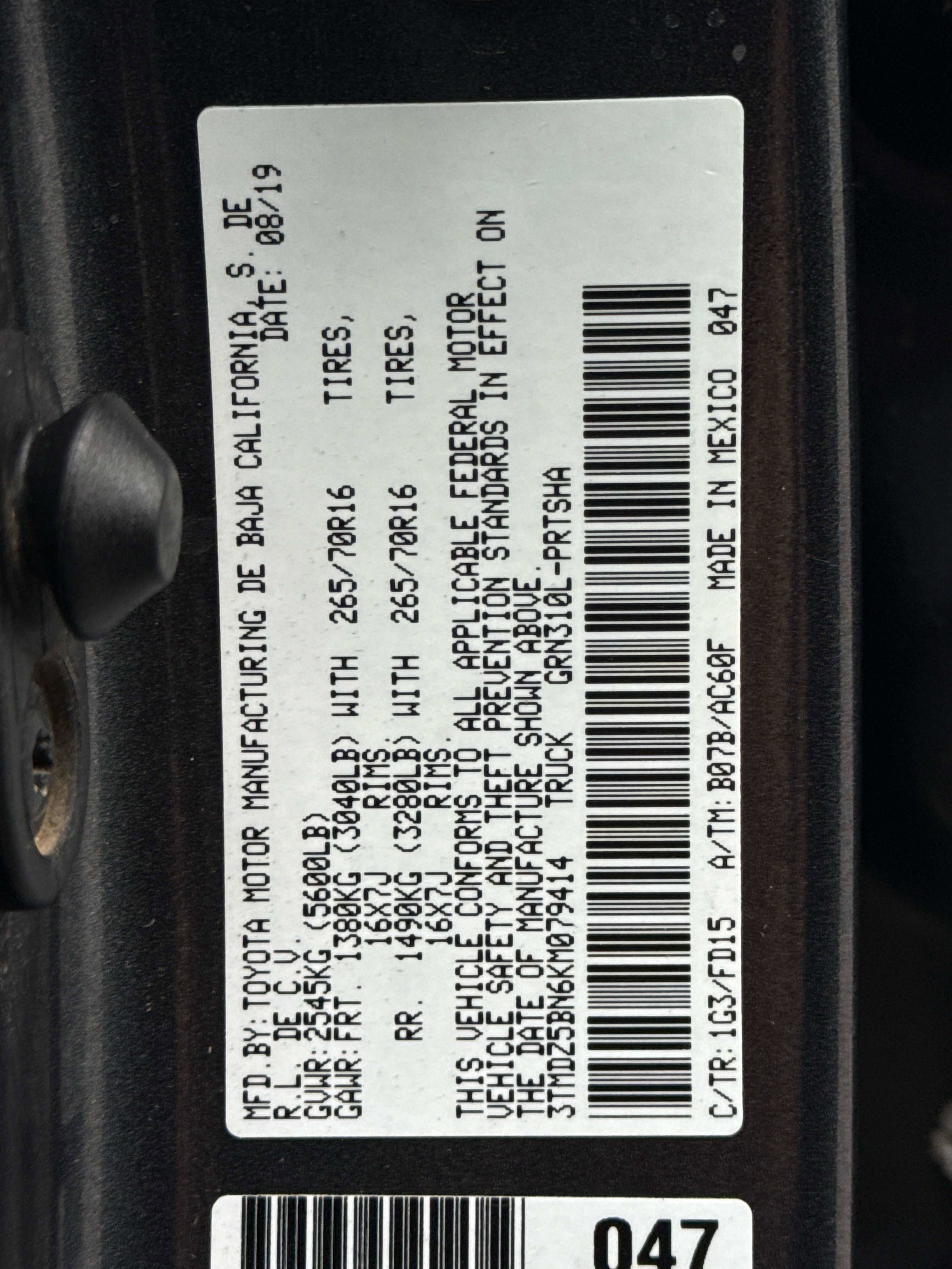 2019 Toyota TACOMA TRD OFFRD TRD Off Road