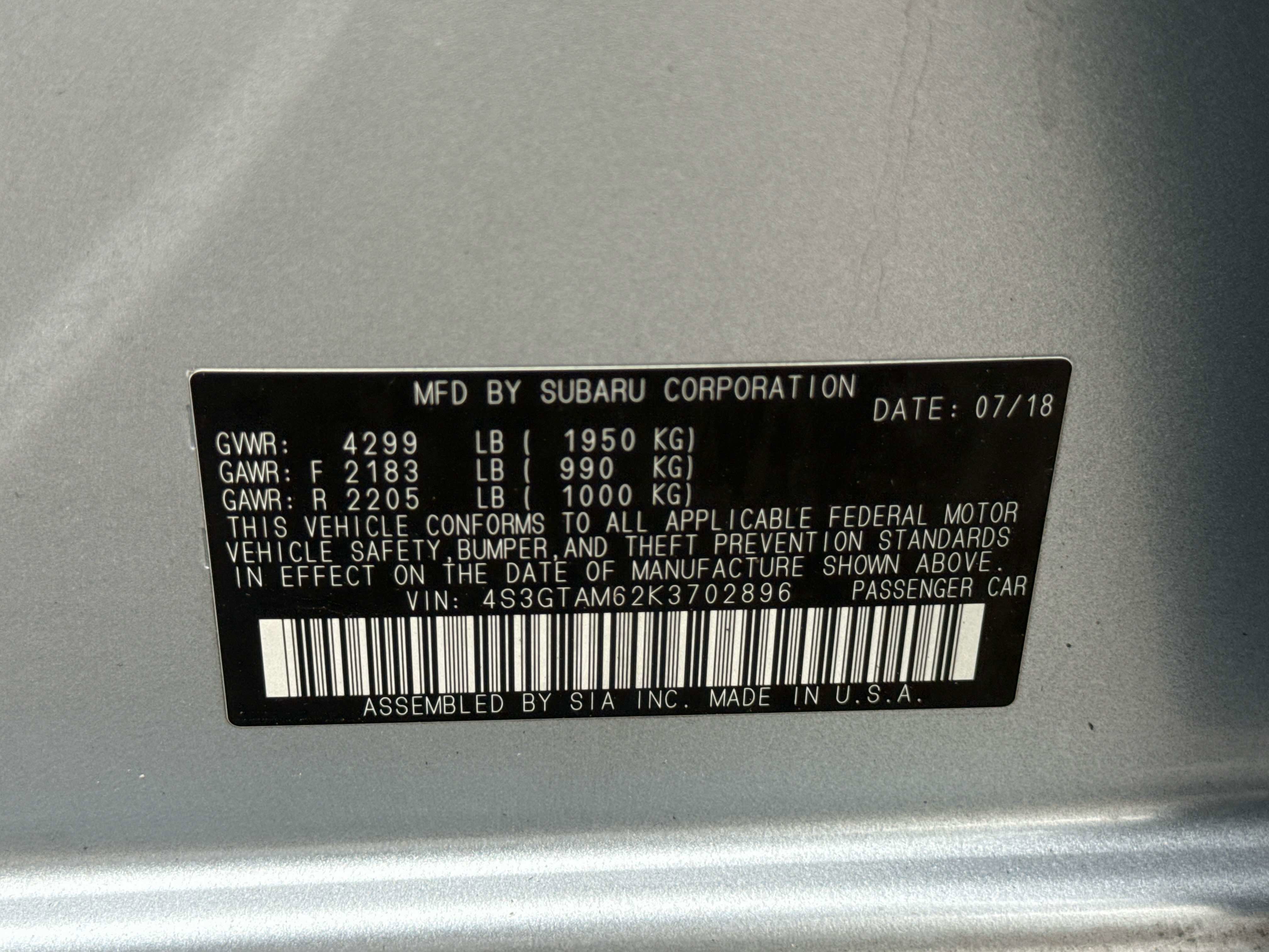 2019 Subaru Impreza Sport