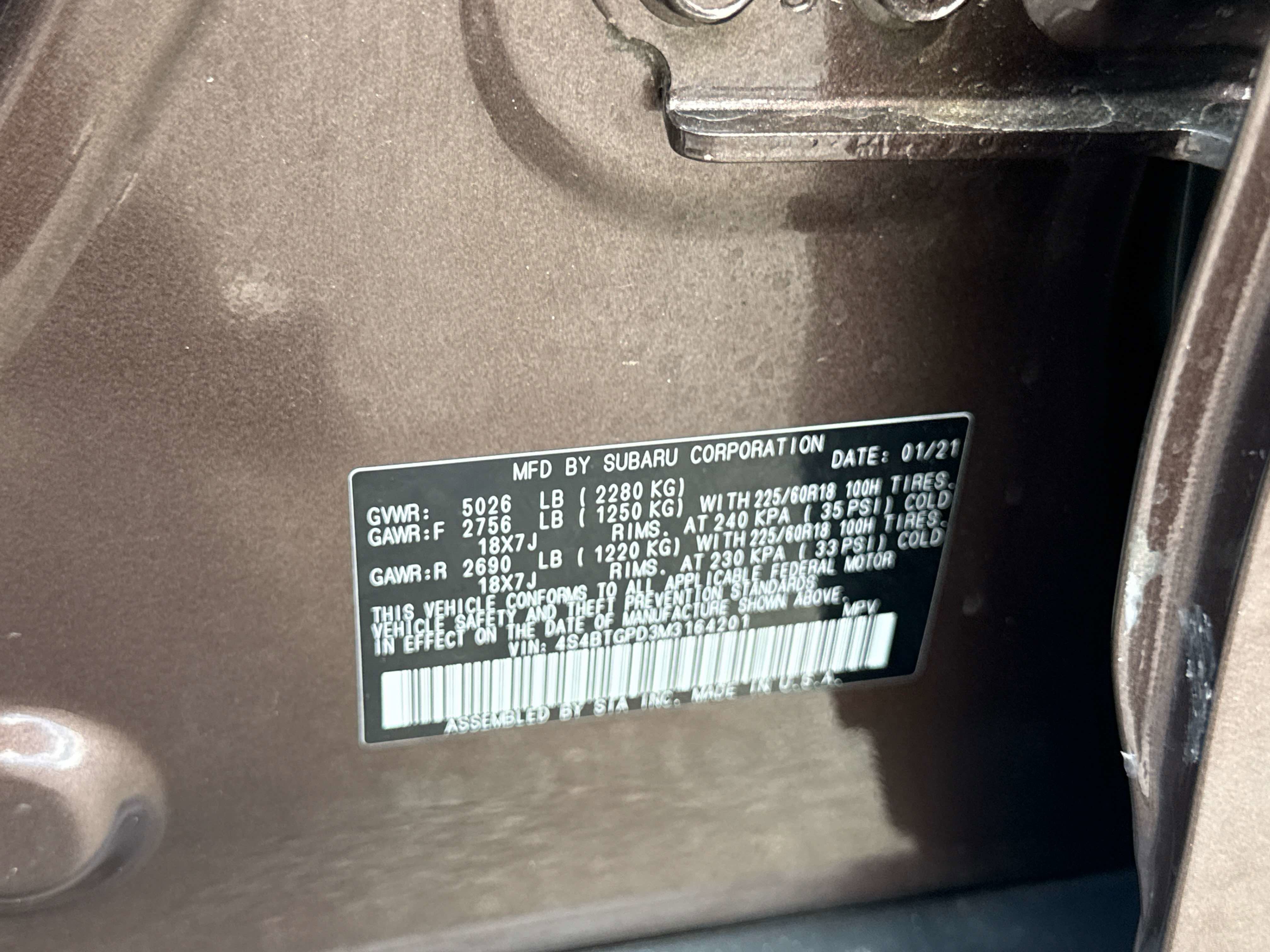 2021 Subaru Outback Touring XT