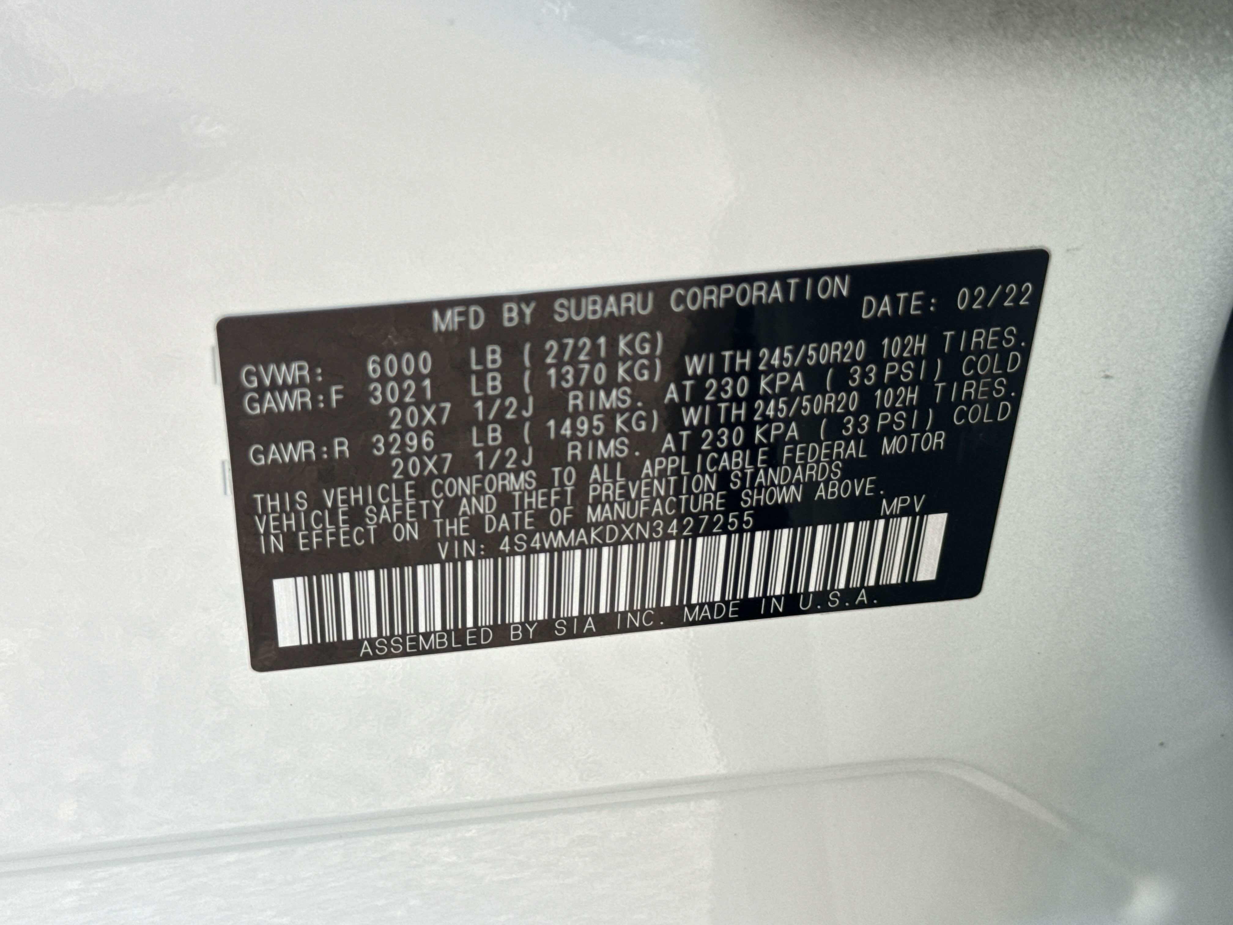 2022 Subaru Ascent Limited