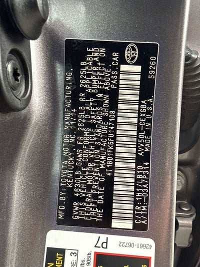 2015 Toyota CAMRY XLE