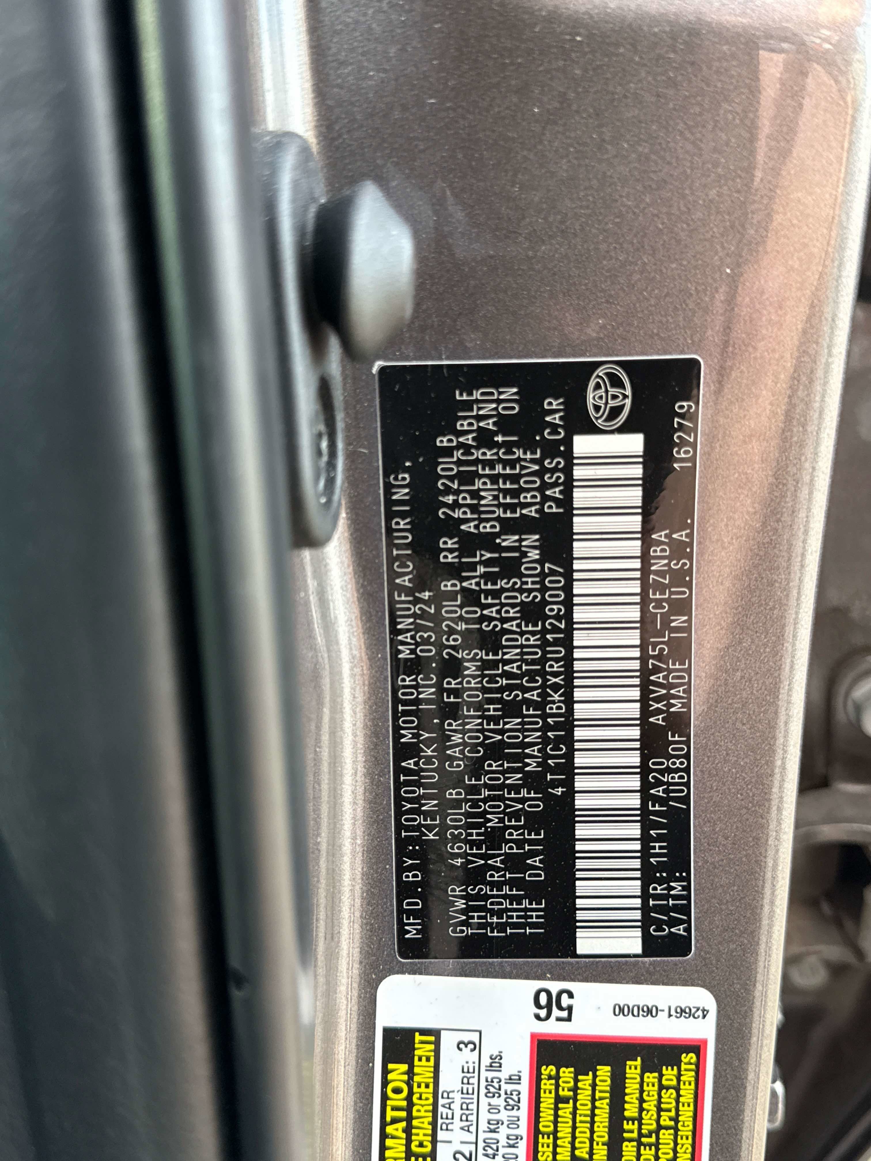 2024 Toyota CAMRY LE