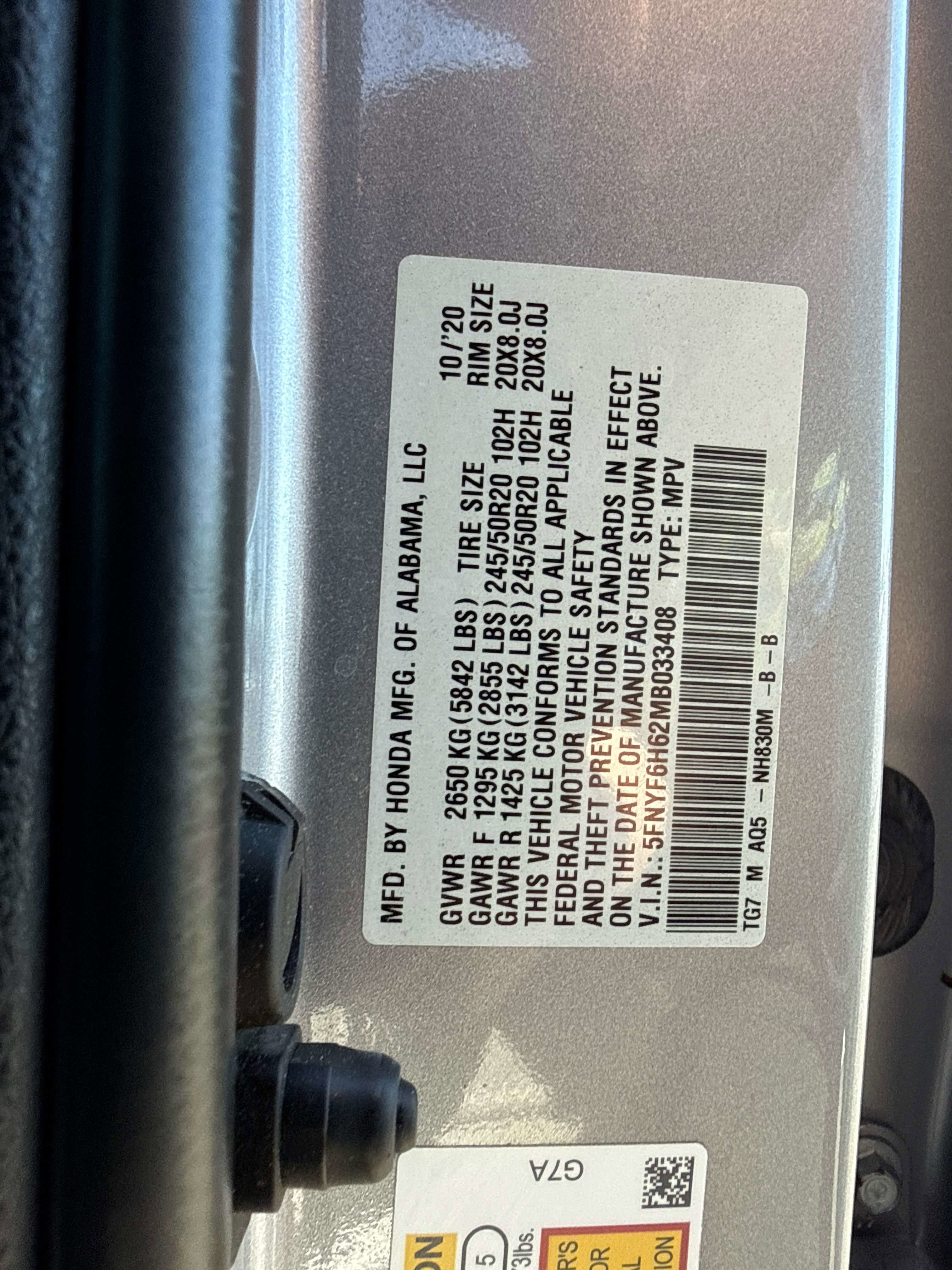2021 Honda Pilot Touring 7-Passenger