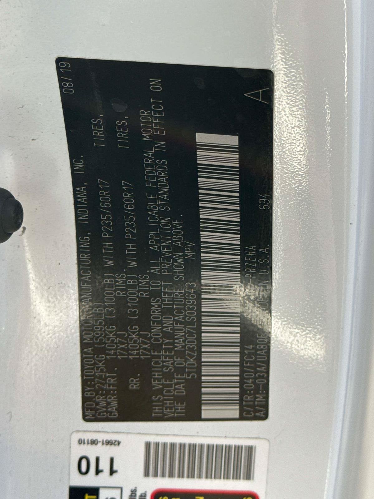 2020 Toyota Sienna LE