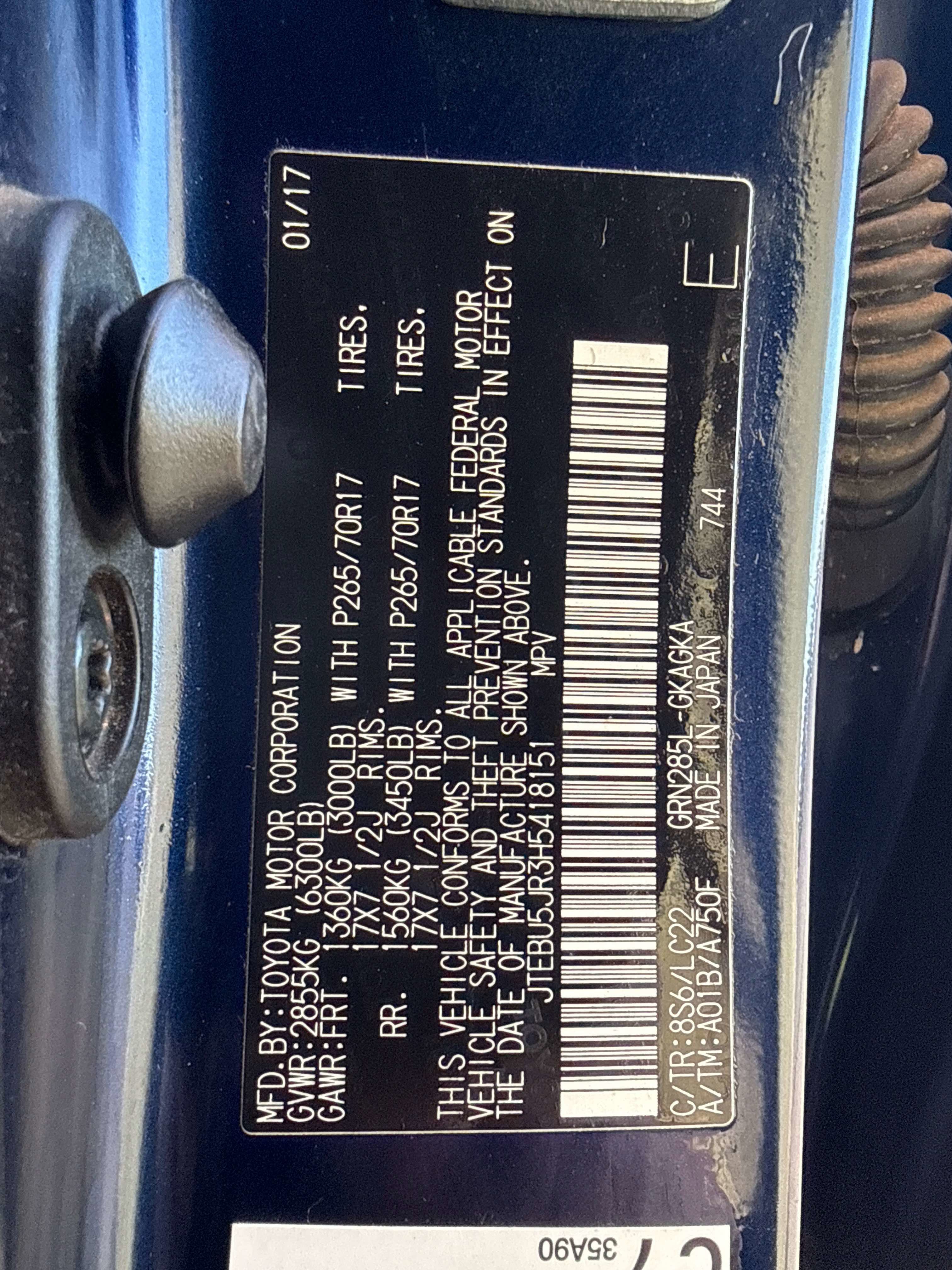 2017 Toyota 4RUNNER TRD Off Road Premium