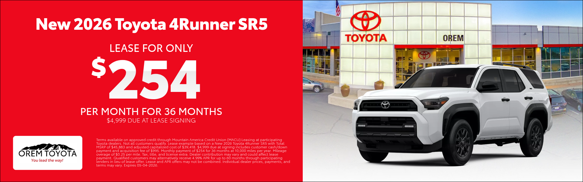 New Toyota 4Runner Special