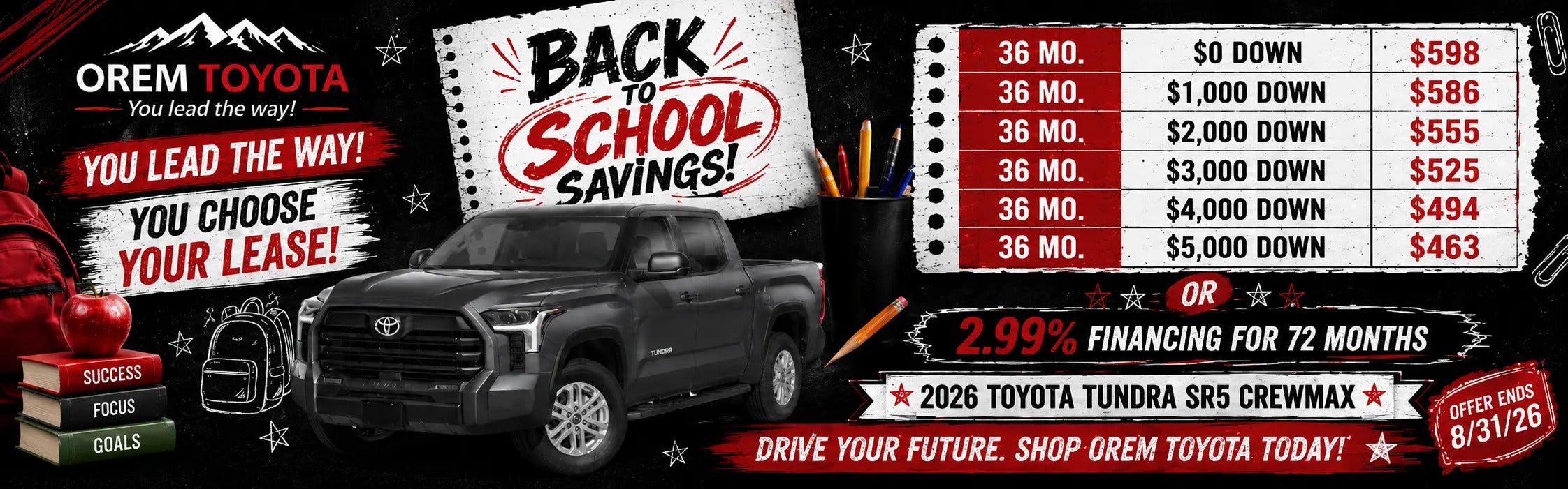 New 2026 Toyota Tundra Lease Special