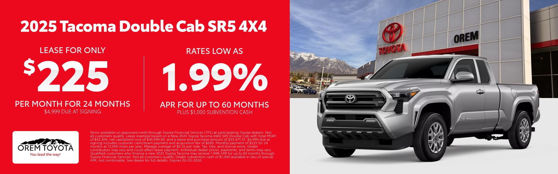 New Toyota Tacoma Special