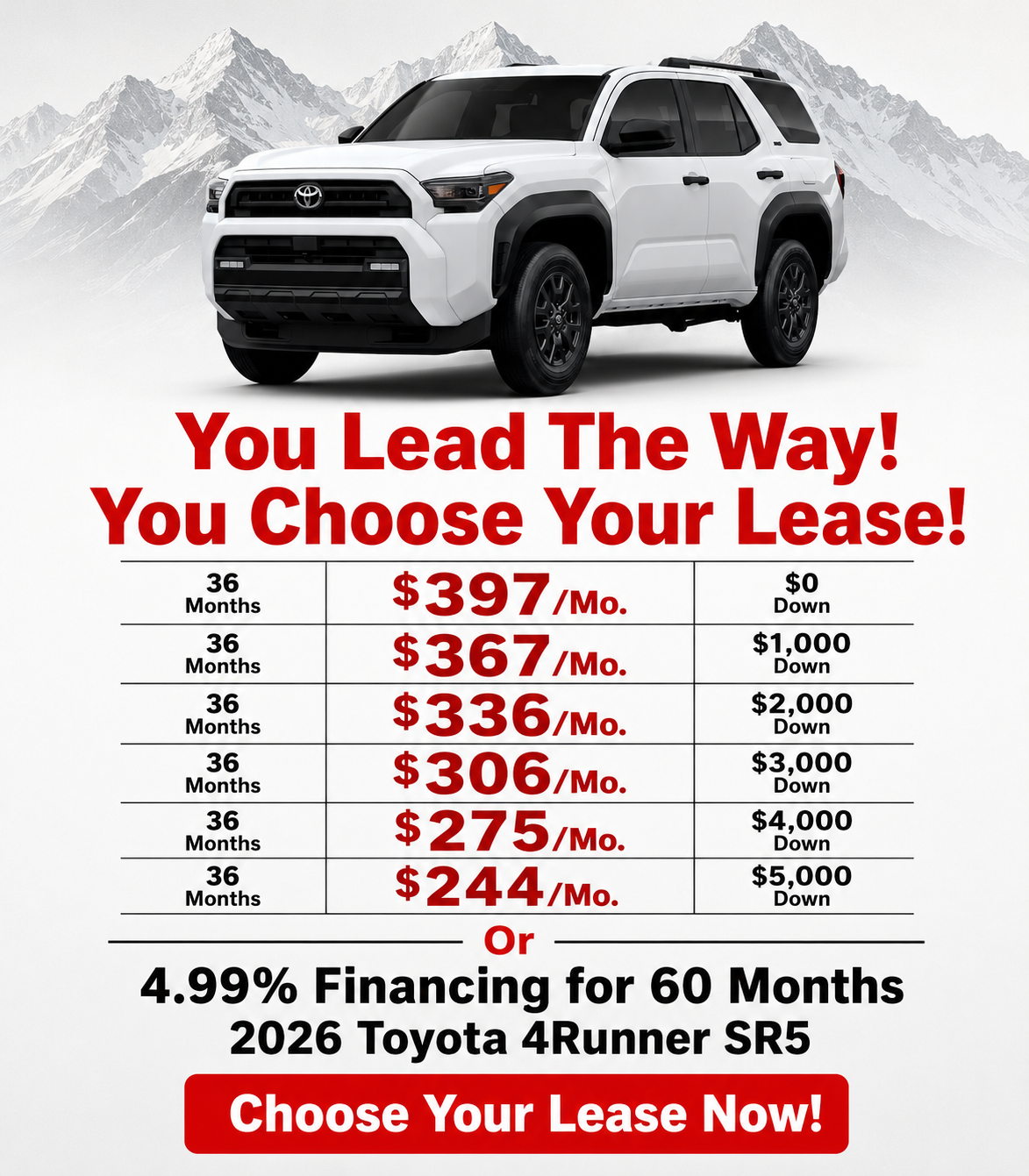 New Toyota 4runner Offer