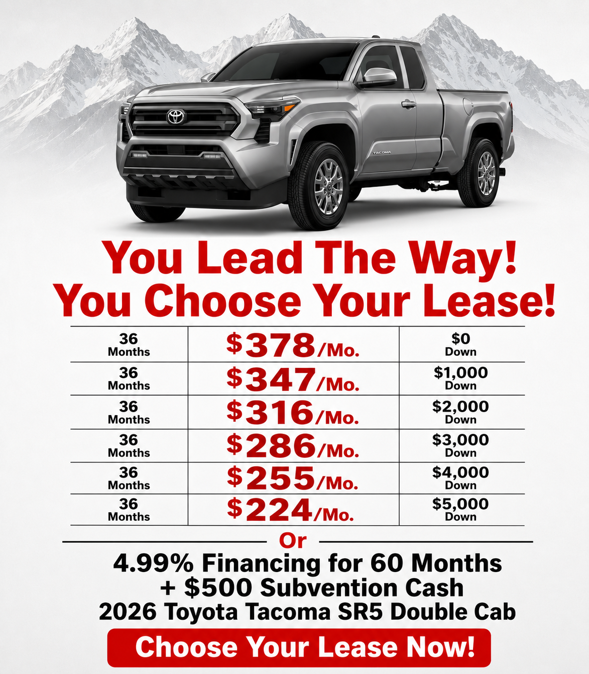 New 2026 Toyota Tacoma Special