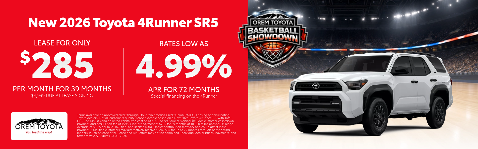 New Toyota 4Runner Special