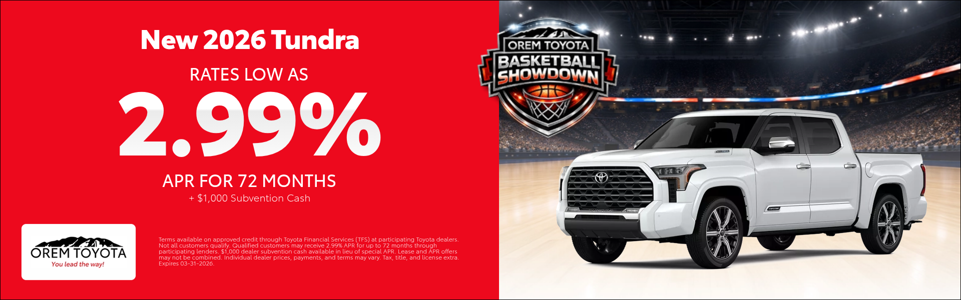 New 2026 Tundra Finance Special