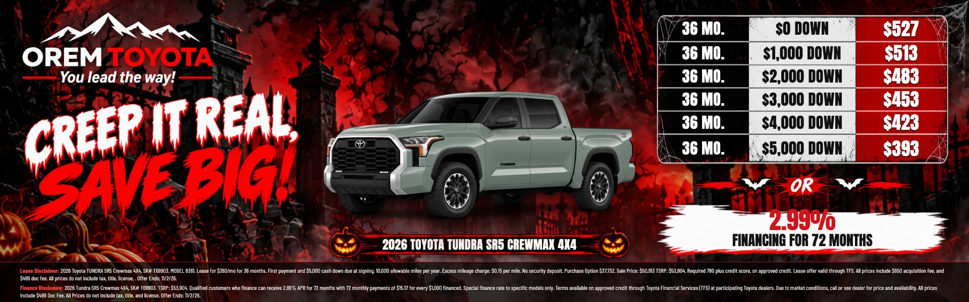 New 2026 Toyota Tundra Lease Special