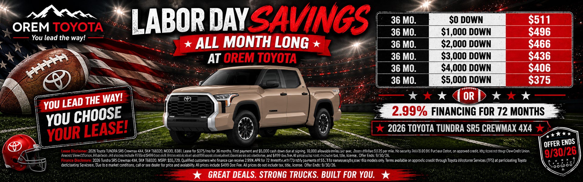 New 2026 Toyota Tundra Lease Special